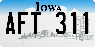 IA license plate AFT311