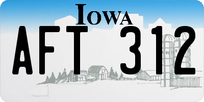 IA license plate AFT312