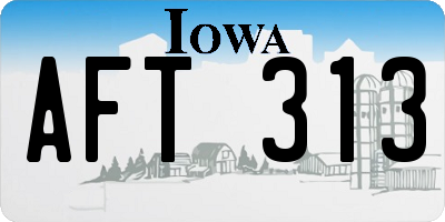 IA license plate AFT313