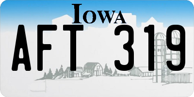 IA license plate AFT319