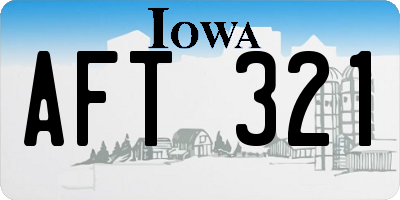 IA license plate AFT321