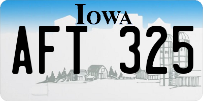 IA license plate AFT325