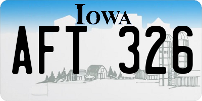IA license plate AFT326