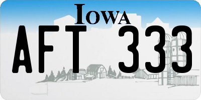 IA license plate AFT333