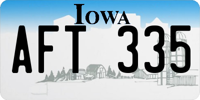 IA license plate AFT335