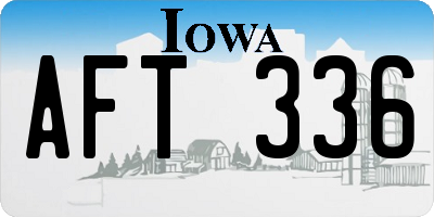IA license plate AFT336