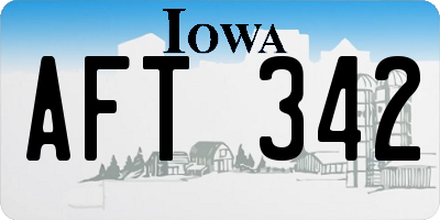 IA license plate AFT342