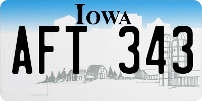 IA license plate AFT343