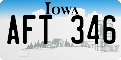 IA license plate AFT346