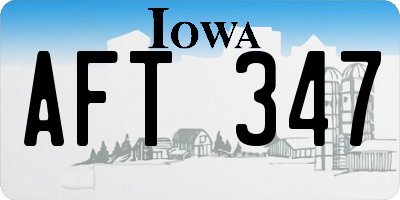 IA license plate AFT347