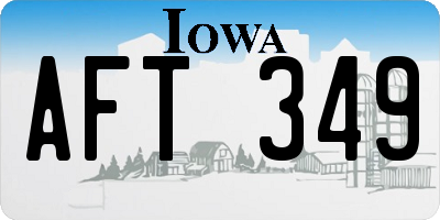 IA license plate AFT349