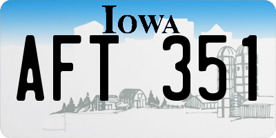 IA license plate AFT351