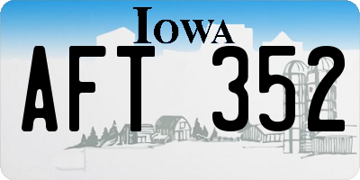 IA license plate AFT352
