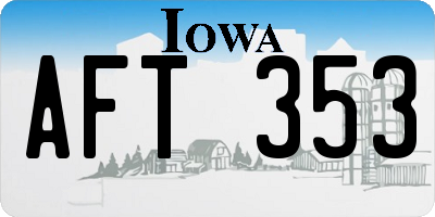 IA license plate AFT353