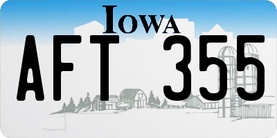 IA license plate AFT355