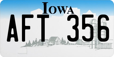 IA license plate AFT356