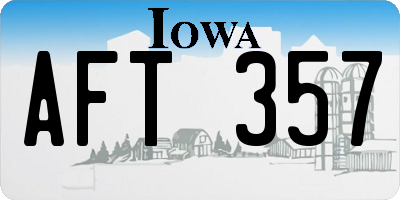 IA license plate AFT357
