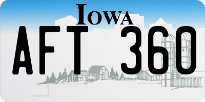 IA license plate AFT360