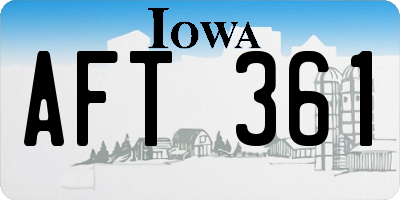 IA license plate AFT361