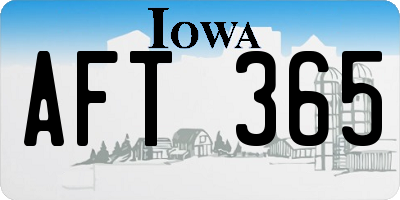 IA license plate AFT365