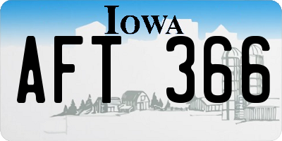 IA license plate AFT366