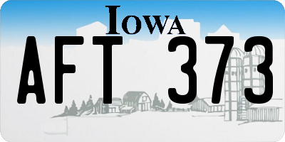 IA license plate AFT373