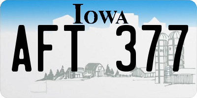 IA license plate AFT377