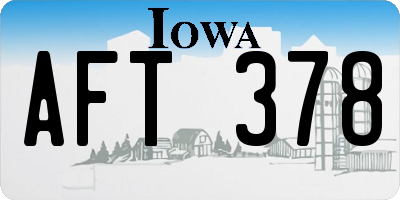 IA license plate AFT378