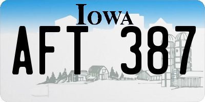 IA license plate AFT387
