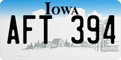 IA license plate AFT394