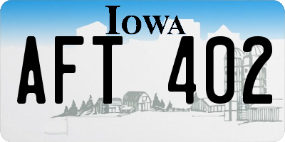 IA license plate AFT402