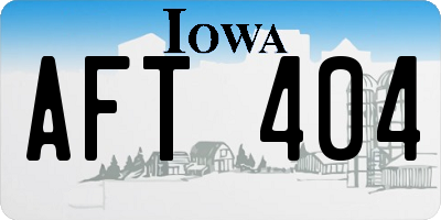IA license plate AFT404