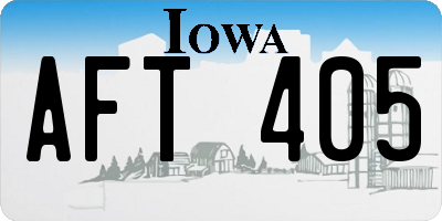 IA license plate AFT405