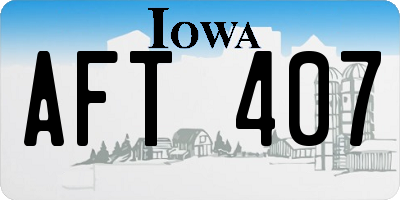 IA license plate AFT407