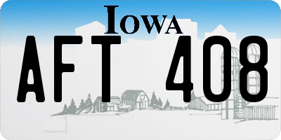 IA license plate AFT408