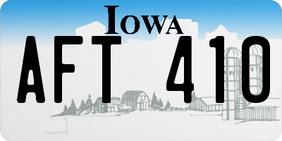 IA license plate AFT410
