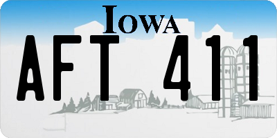 IA license plate AFT411