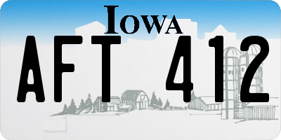 IA license plate AFT412