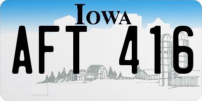 IA license plate AFT416