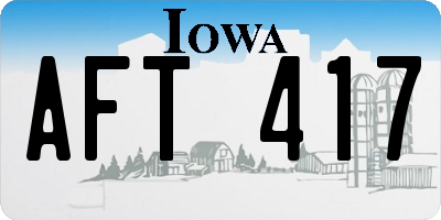 IA license plate AFT417