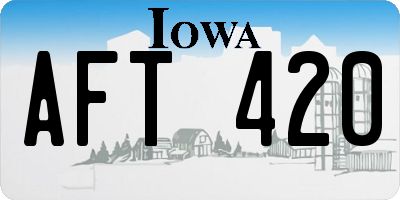 IA license plate AFT420