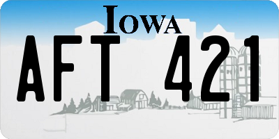 IA license plate AFT421