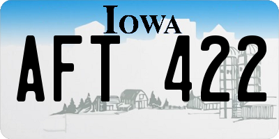 IA license plate AFT422