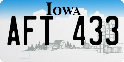 IA license plate AFT433
