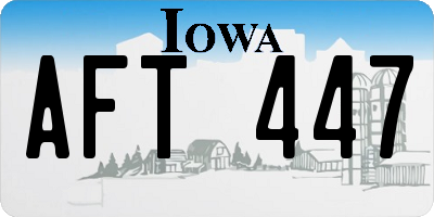 IA license plate AFT447