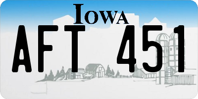 IA license plate AFT451