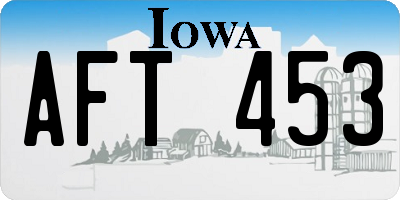IA license plate AFT453