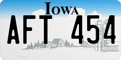 IA license plate AFT454