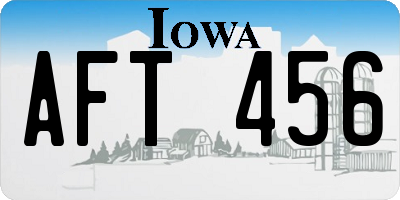 IA license plate AFT456