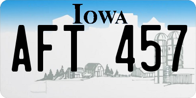 IA license plate AFT457